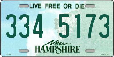 NH license plate 3345173