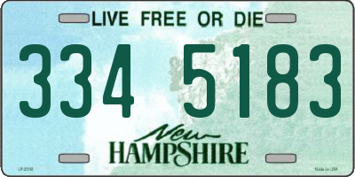NH license plate 3345183