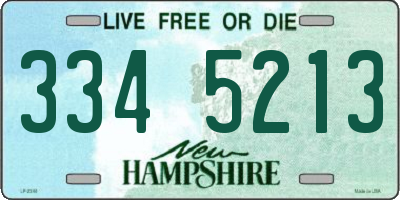 NH license plate 3345213