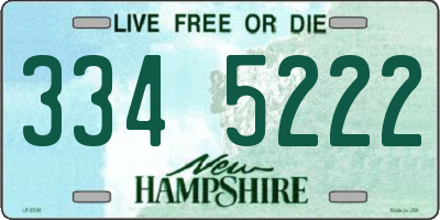 NH license plate 3345222