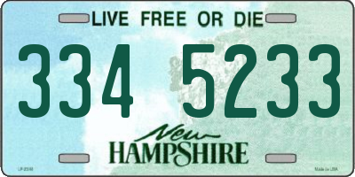 NH license plate 3345233