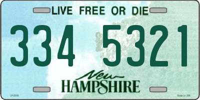 NH license plate 3345321
