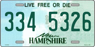 NH license plate 3345326