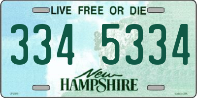 NH license plate 3345334