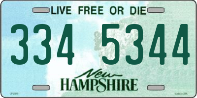 NH license plate 3345344