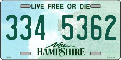 NH license plate 3345362