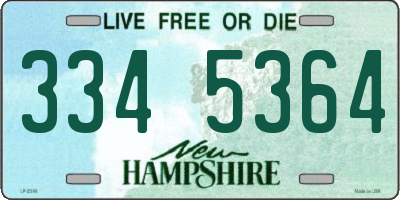 NH license plate 3345364
