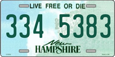 NH license plate 3345383