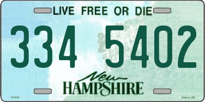 NH license plate 3345402
