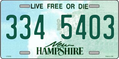 NH license plate 3345403