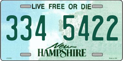 NH license plate 3345422