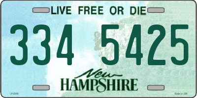 NH license plate 3345425