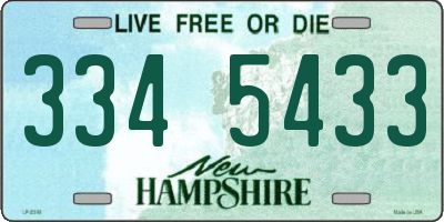 NH license plate 3345433