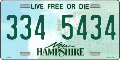 NH license plate 3345434