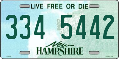 NH license plate 3345442