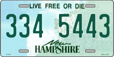 NH license plate 3345443