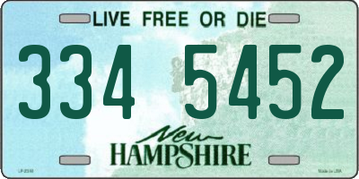 NH license plate 3345452