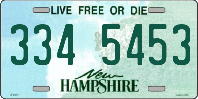 NH license plate 3345453