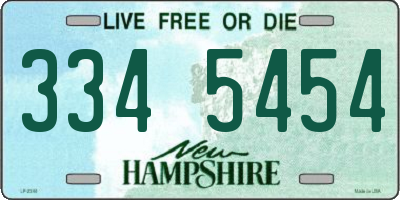 NH license plate 3345454