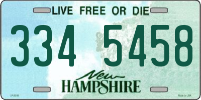 NH license plate 3345458