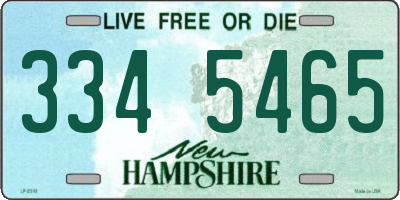 NH license plate 3345465