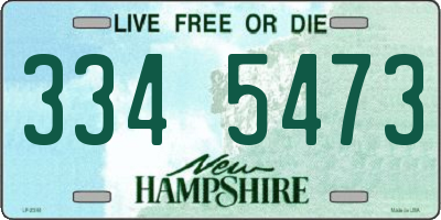 NH license plate 3345473