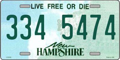 NH license plate 3345474