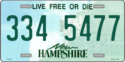 NH license plate 3345477