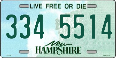NH license plate 3345514