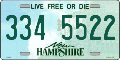 NH license plate 3345522