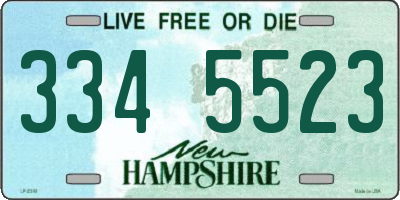 NH license plate 3345523