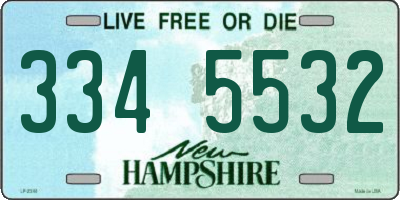 NH license plate 3345532