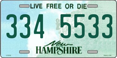 NH license plate 3345533