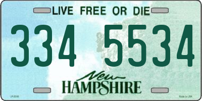 NH license plate 3345534
