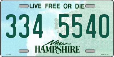 NH license plate 3345540