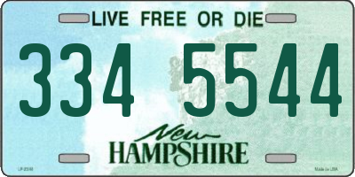 NH license plate 3345544