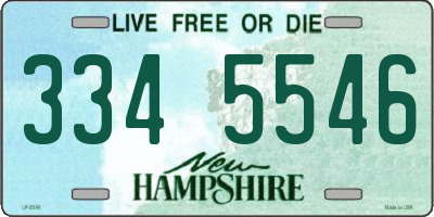 NH license plate 3345546