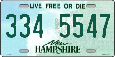 NH license plate 3345547