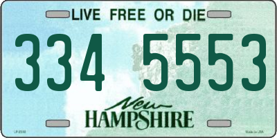 NH license plate 3345553