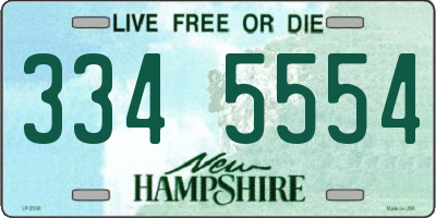 NH license plate 3345554