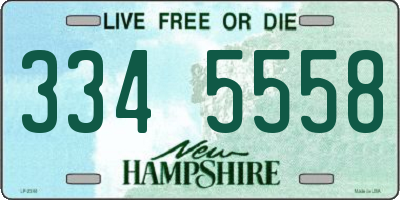 NH license plate 3345558