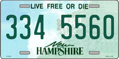 NH license plate 3345560