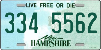 NH license plate 3345562
