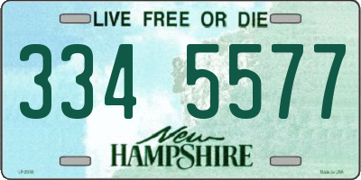 NH license plate 3345577