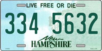 NH license plate 3345632
