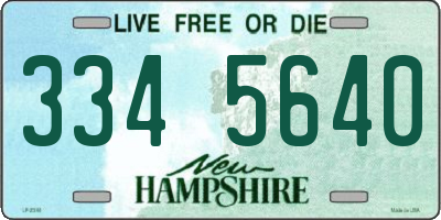 NH license plate 3345640