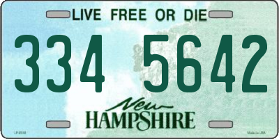 NH license plate 3345642