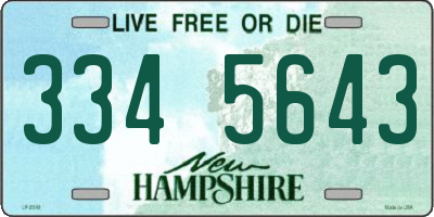 NH license plate 3345643