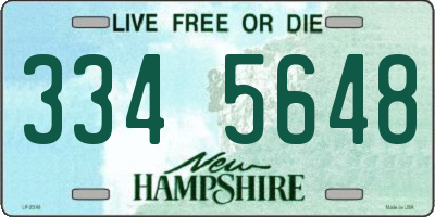 NH license plate 3345648