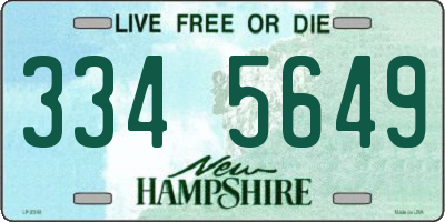 NH license plate 3345649